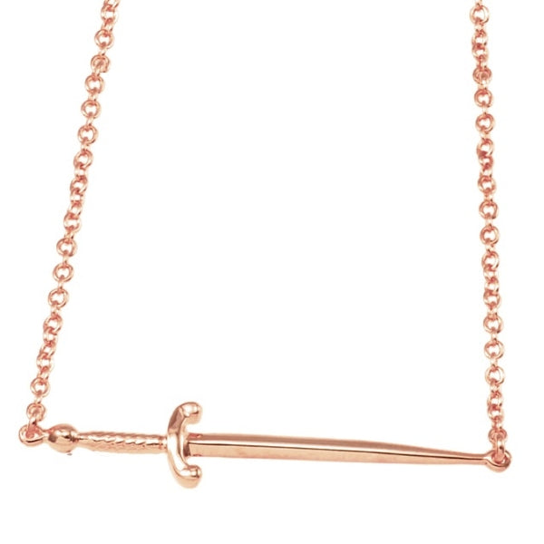 Girls with Swords Necklace - Rose Gold