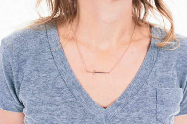 Girls with Swords Necklace - Rose Gold